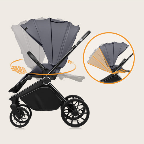 Lionelo Mika Plus 3‑in‑1 – Black Onyx
