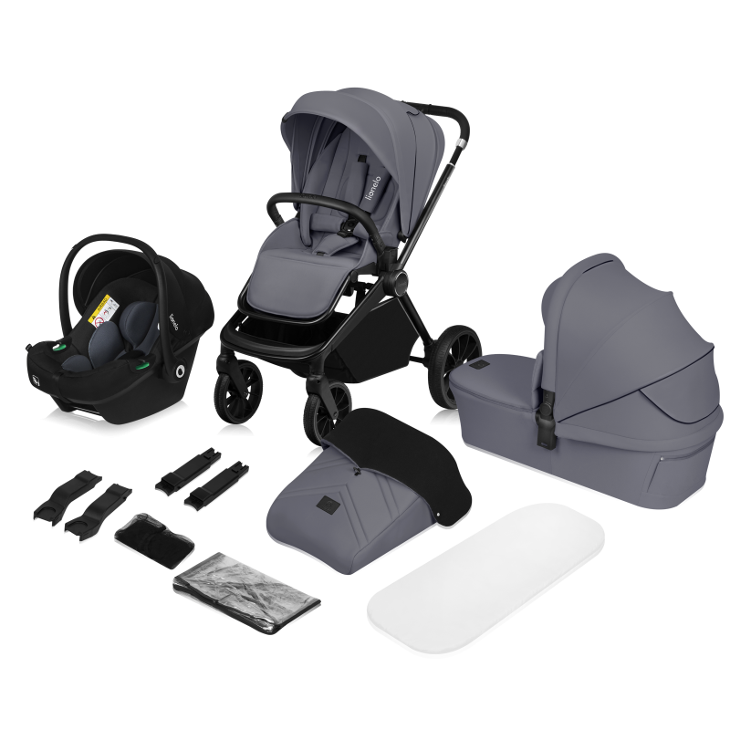 Lionelo Mika Plus 3‑in‑1 – Black Onyx