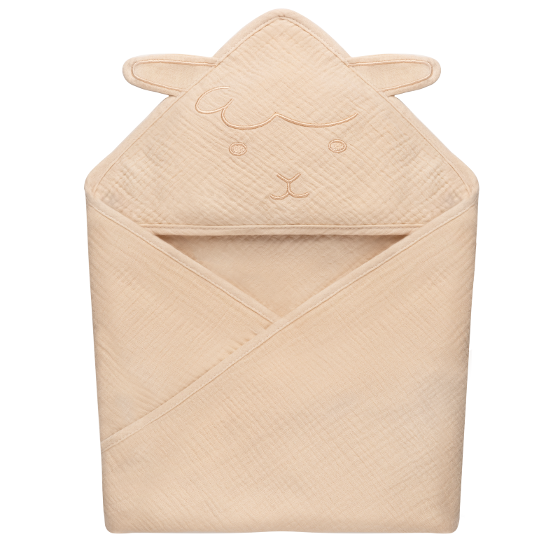 Lionelo Muslin Hooded Towel Beige Cappuccino