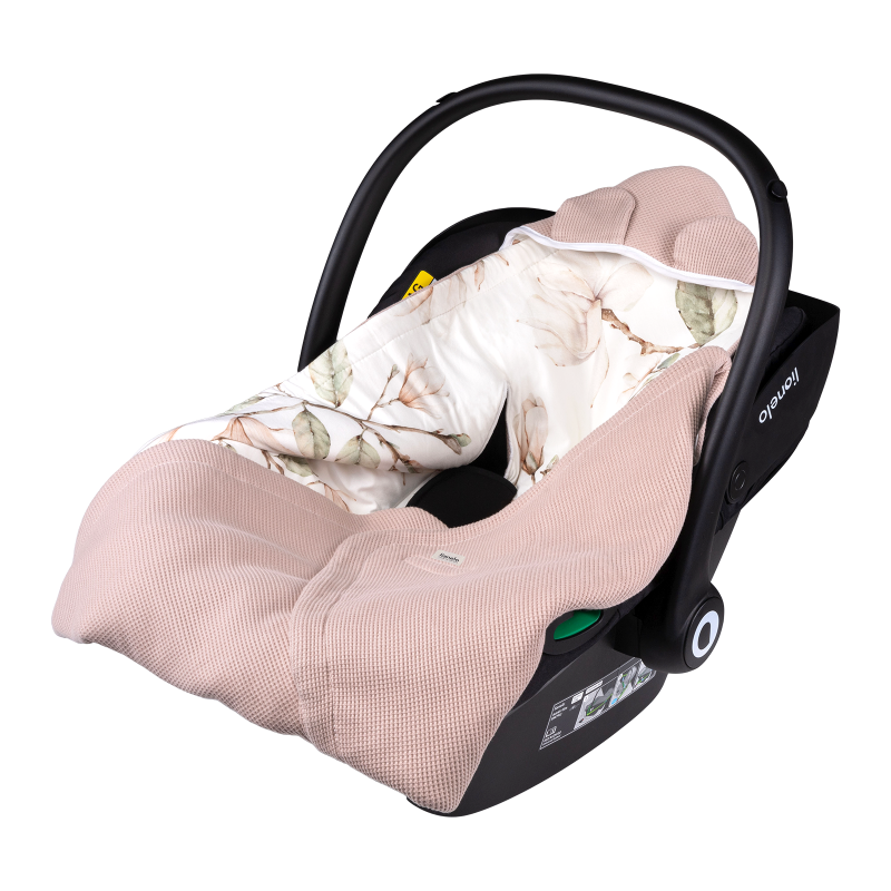Lionelo Travel Swaddle Blanket Beige Magnolia – Warming Wrap për karrocë