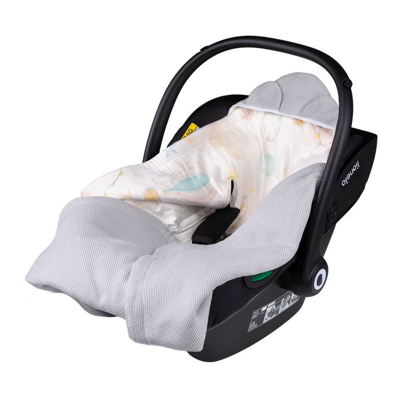 Lionelo Travel Swaddle Blanket Beige Magnolia – Warming Wrap për karrocë