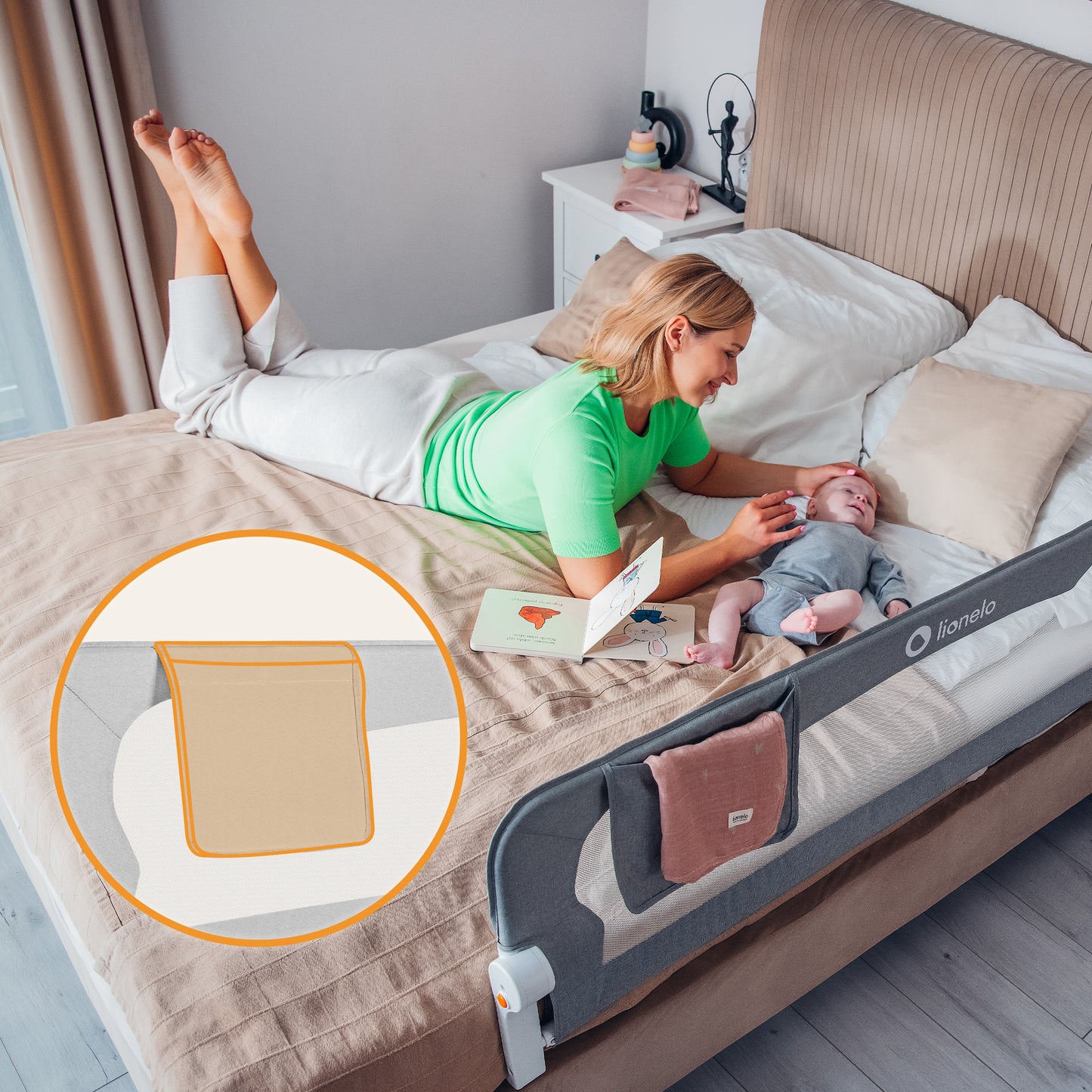 Lionelo Eva FIX mbrojtëse sigurie për krevat