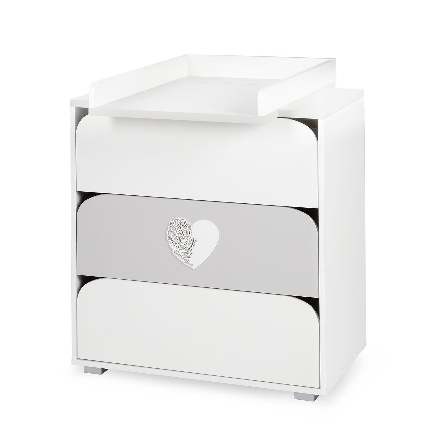 Komodinë Nel White-Grey