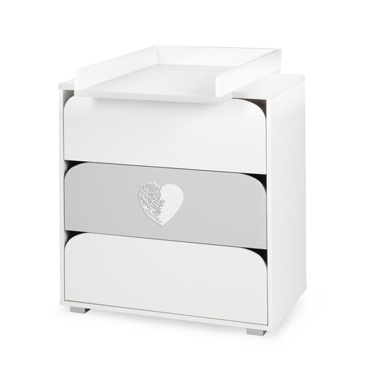 Komodinë Nel White-Grey